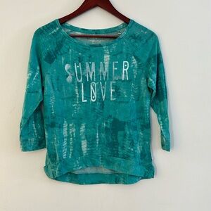 American Eagle Outfitters Women’s Teal Green 3/4 Sleeve Top Size XS